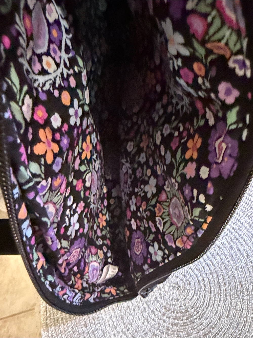 Vera Bradley Black Sling Crossbody with Floral Trim - Picture 3 of 4